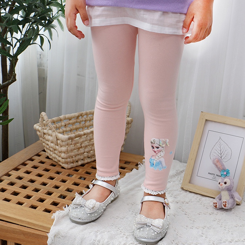 LNR Shop Girls Legging Katun Motif Frozen Elsa Pakaian Luar Anak Perempuan Baru  Anak Putri Celana Bayi Celana Ramping Celana Ketat