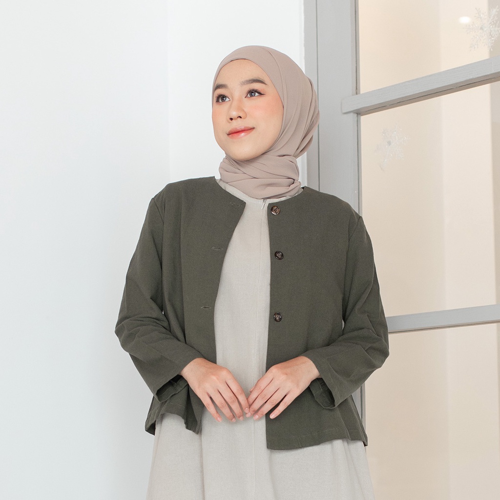 Grace Vintage Blazer | Blazer Vintage Blazer Casual Berbahan Linen dengan kancing [YEPPUOUTFIT]