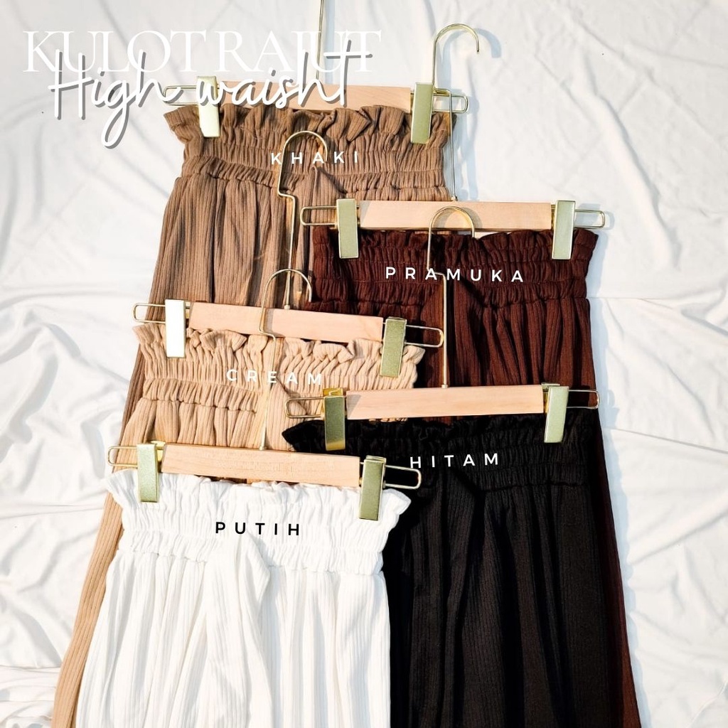 Kulot Knit Highwaist Rib | Celana kulot knit pants premium highwaist | Celana panjang wanita