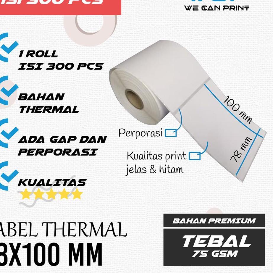 

ナ Label Thermal 78x100mm 78x100 78 x 100 mm 1 LINE Kertas Sticker Receipt Printer Bare Xpinter 300 pcs Special!!