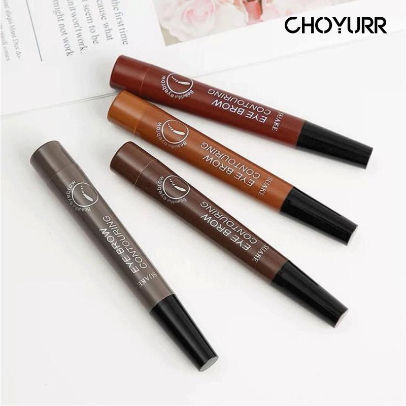 【COD】Pencil Alis Waterproof 4 Fork Tip Original Eyebrow Korea Pensil AlisCetar Pena Eyebrow Pen Sweat-proof Lasting Pensil Alis Tahan Air Tahan Lama-CH