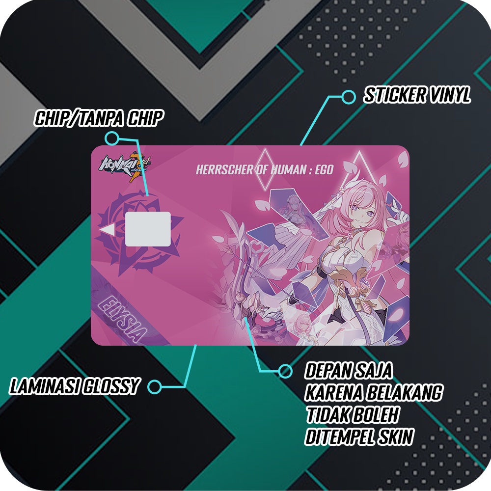 Garskin ATM Elysia Honkai Impact HI3, Stiker Garskin Semua ATM