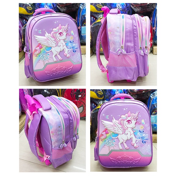 PROMO TROLLEY DORONG PREMIUM TAS ANAK SEKOLAH TK / SD UNICORN TIMBUL PITA DAN JAGOAN LAKI LAKI 3 RESLETING IMPORT ( OSH COOL 13inch TK - 14inch SEDANG TK BESAR / SD ) PILIHAN VARIAN