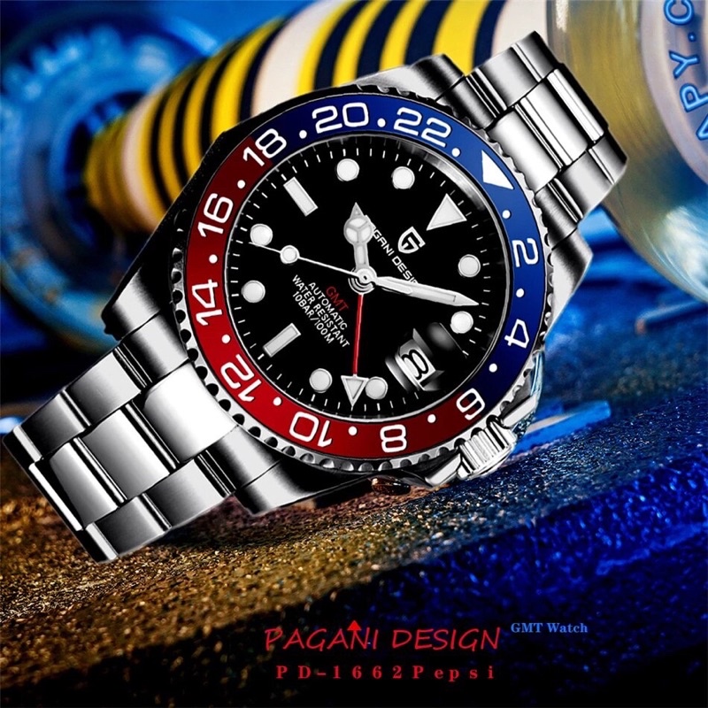 Pagani Design GMT Pepsi Oyster Strap Automatic All Stainless Steel