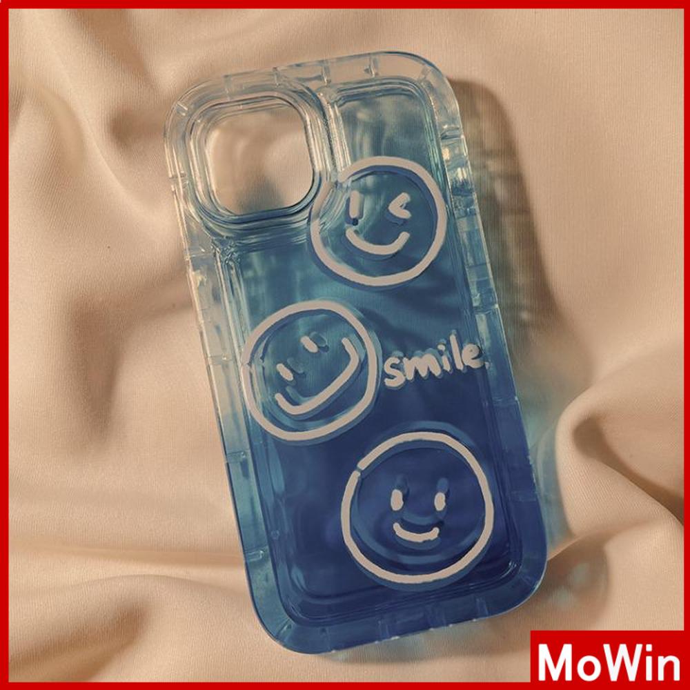 For iPhone 14 Pro Max iPhone Case Clear Case TPU Soft Case Airbag Reinforced Shockproof Blue Smiley Compatible with iPhone 13 Pro Max iPhone 12 Pro Max 11 7Plus 8Plus 6Plus XR xs