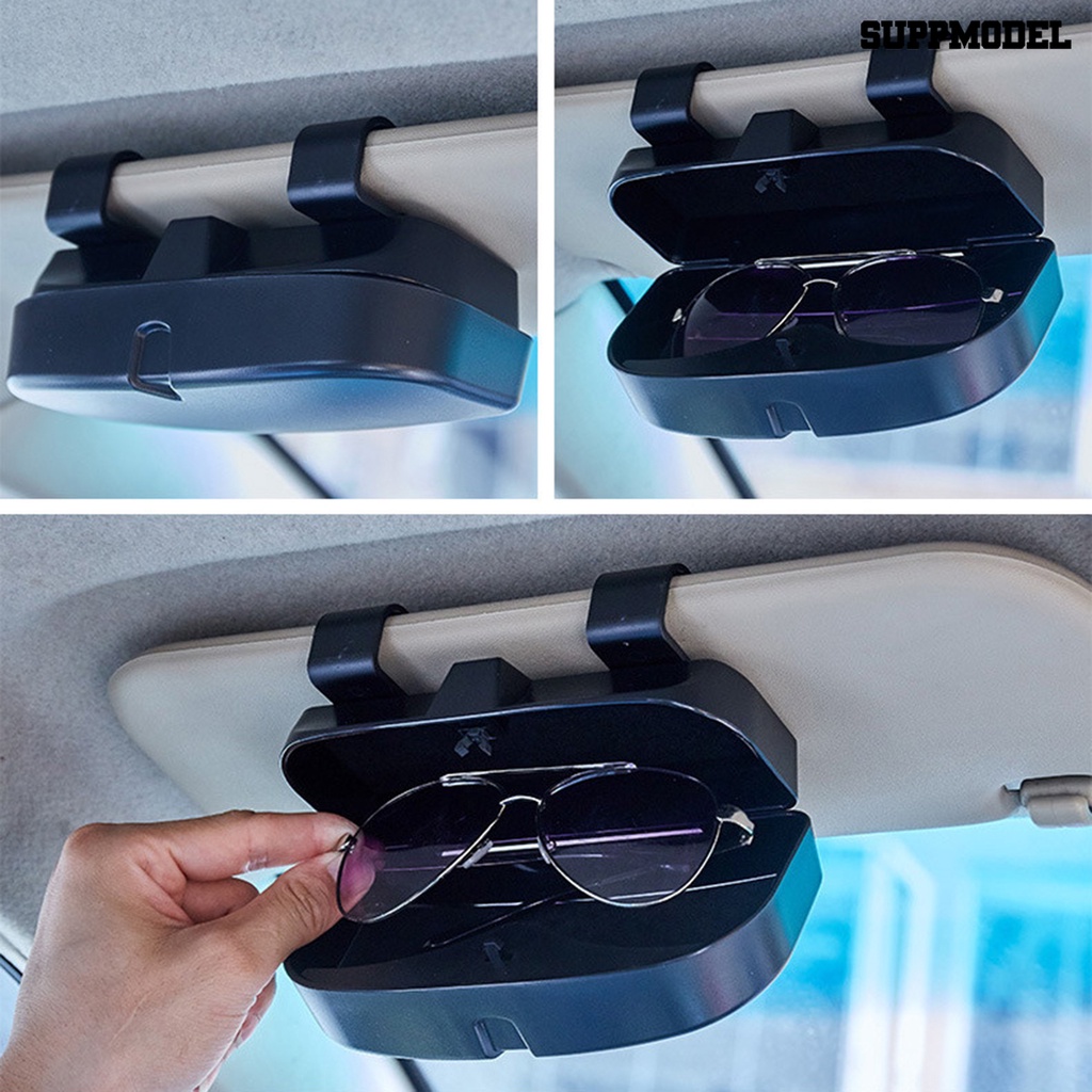 [Dekorasi] Tempat Visor Mobil Pengerjaan Halus Anti-Korosi Tahan Lama Tahan Aus Multifungsi Kotak Pelindung Operasi Satu Tangan Car Sun Visor Glasses Case Untuk Mobil