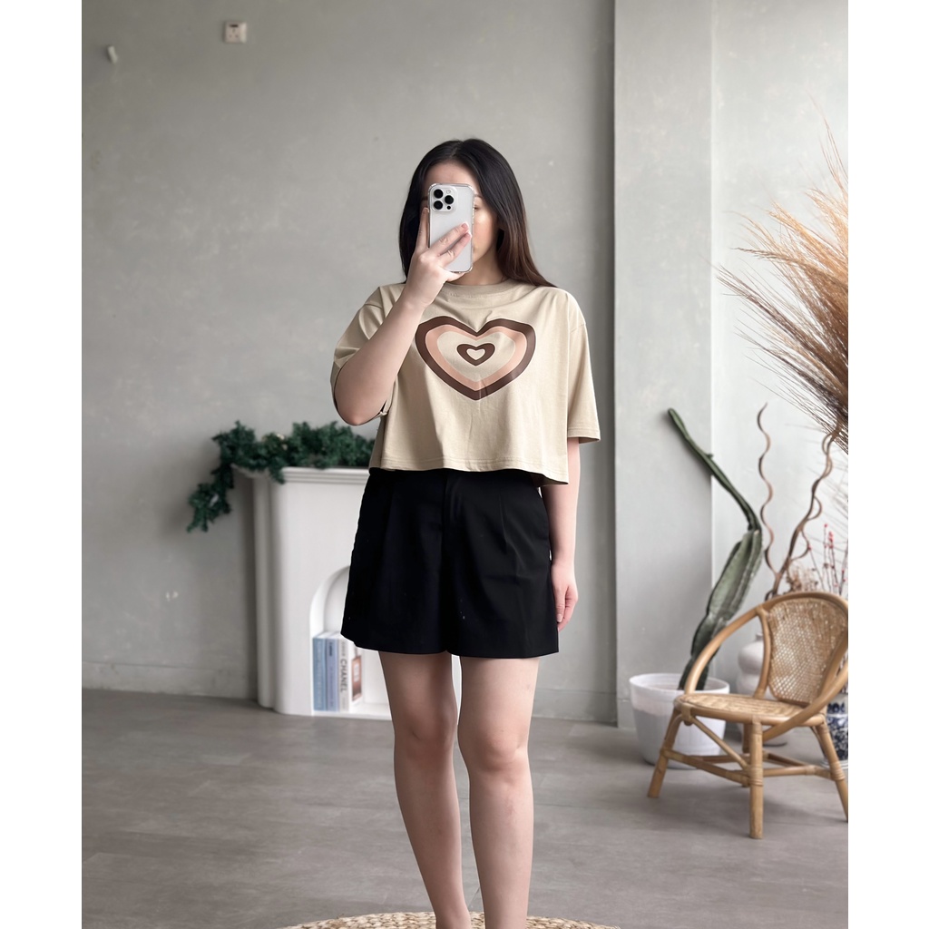 Croptop Oversized Wanita Motif Tumblr Bahan Cotton Combed 30s