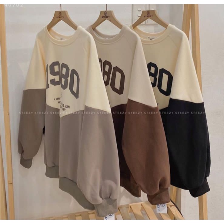 1980 DATE COMBIE OVERSIZE SWEATER CREWNECK WANITA