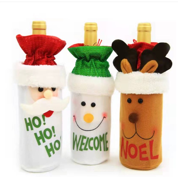 Christmas Wine Bottle Bag Cover Botol Motif Natal Noel Sarung Cover Botol Wine motif Natal