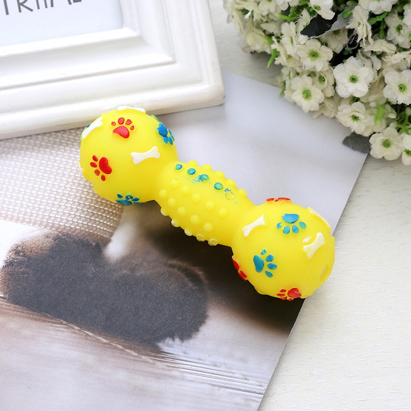 Mainan Gigit Hewan Anjing &amp; Kucing Pet Toy Dumbell Dengan Suara Cute Import