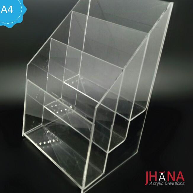 ❀❀ Akrilik Ukuran A4 / Tempat Brosur 3 Susun Akrilik / Acrylic Stand Brochure TB40 3S