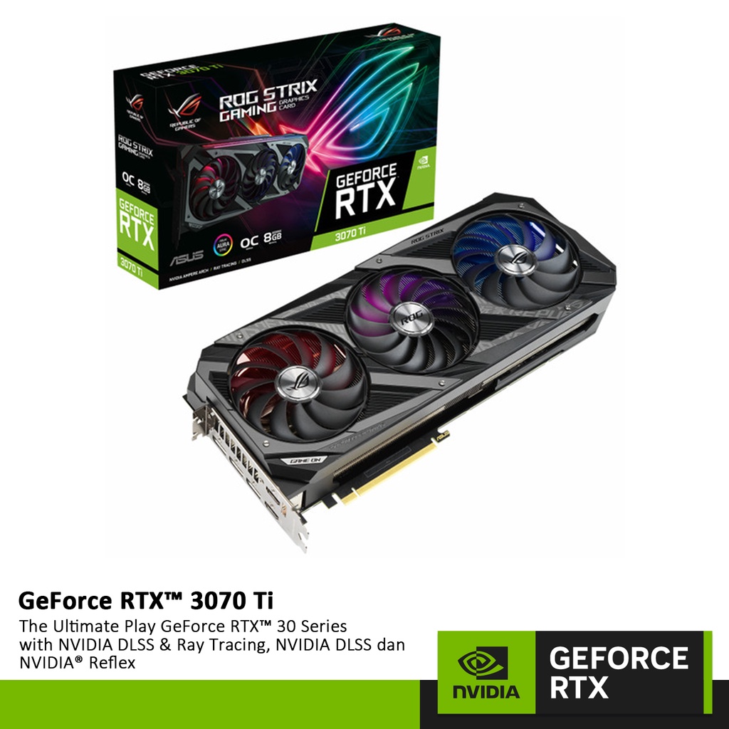 VGA ASUS RTX 3070 Ti ROG STRIX OC 8GB DDR6X - Nvidia GeForce 3070Ti