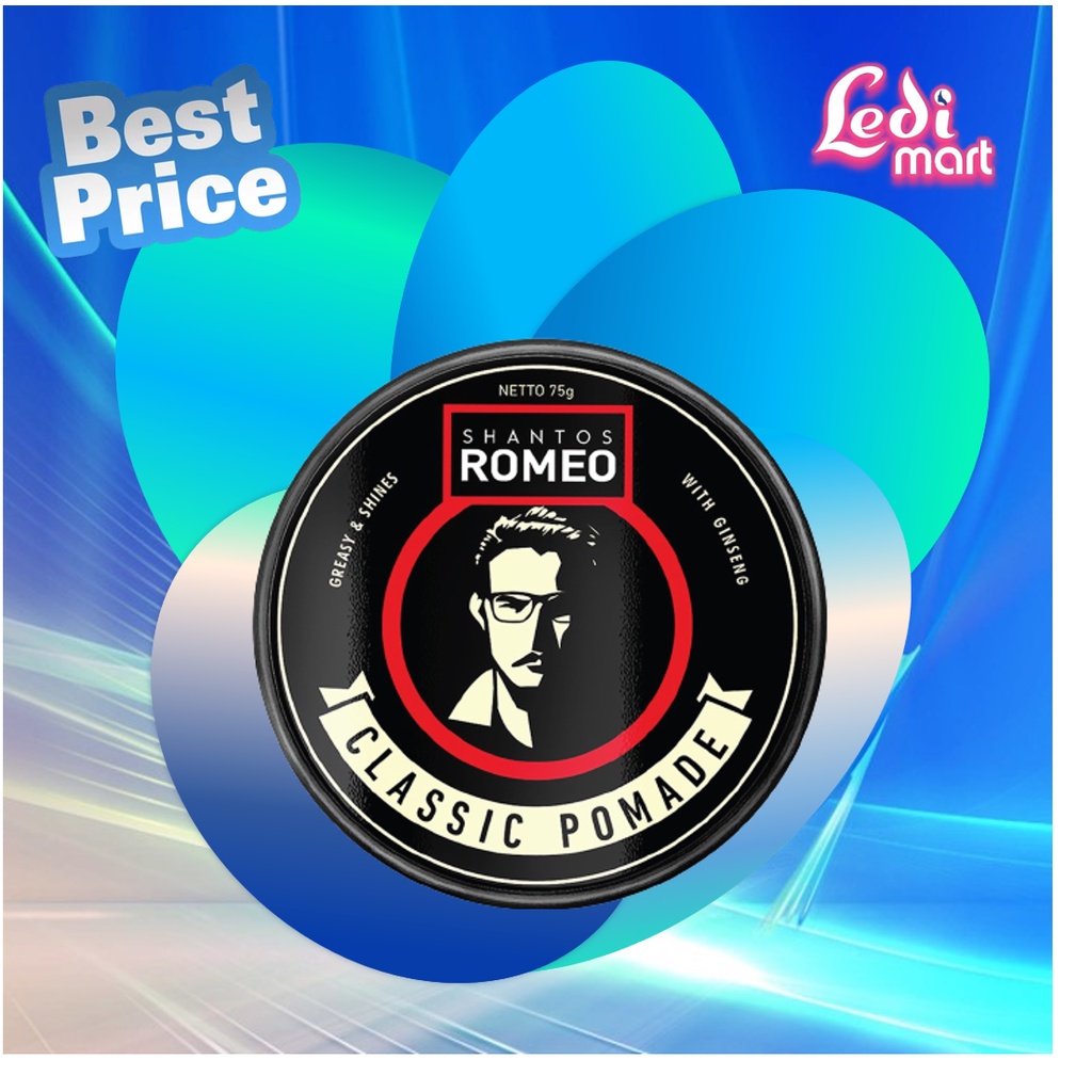 ORIGINAL Shantos Romeo Hair Classic Styling Pomade Rambut 75gr / Styling Rambut / Pomed Rambut / Gel Rambut / LEDI MART