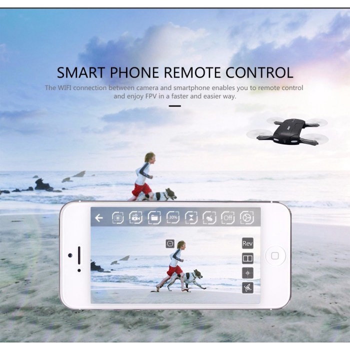 Drone Camera JJRC H37 Lipat Mini Elfie Foldable Pocket Gyro WIFI FPV - TANPA BATERAI