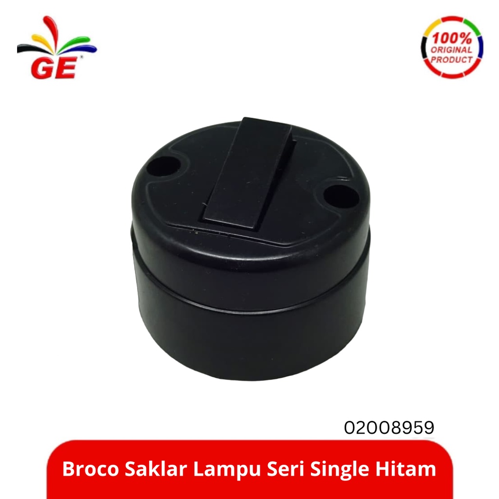 BROCO - Saklar Lampu Seri Single Hitam 02008959