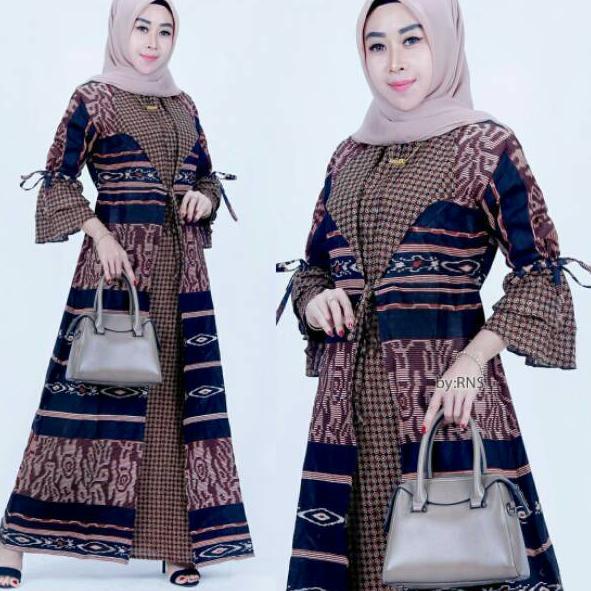 ✹✹ Gamis Batik Jumbo Modern Premium - Gamis Busui All Size/Gamis Batik Kombinasi - Gamis Batik Terbaru