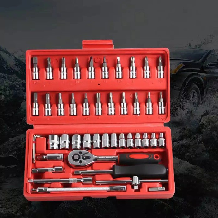 Kunci Sok/Socket Tool Set Full Komplit 46pcs in 1 Kunci Ring Pas L