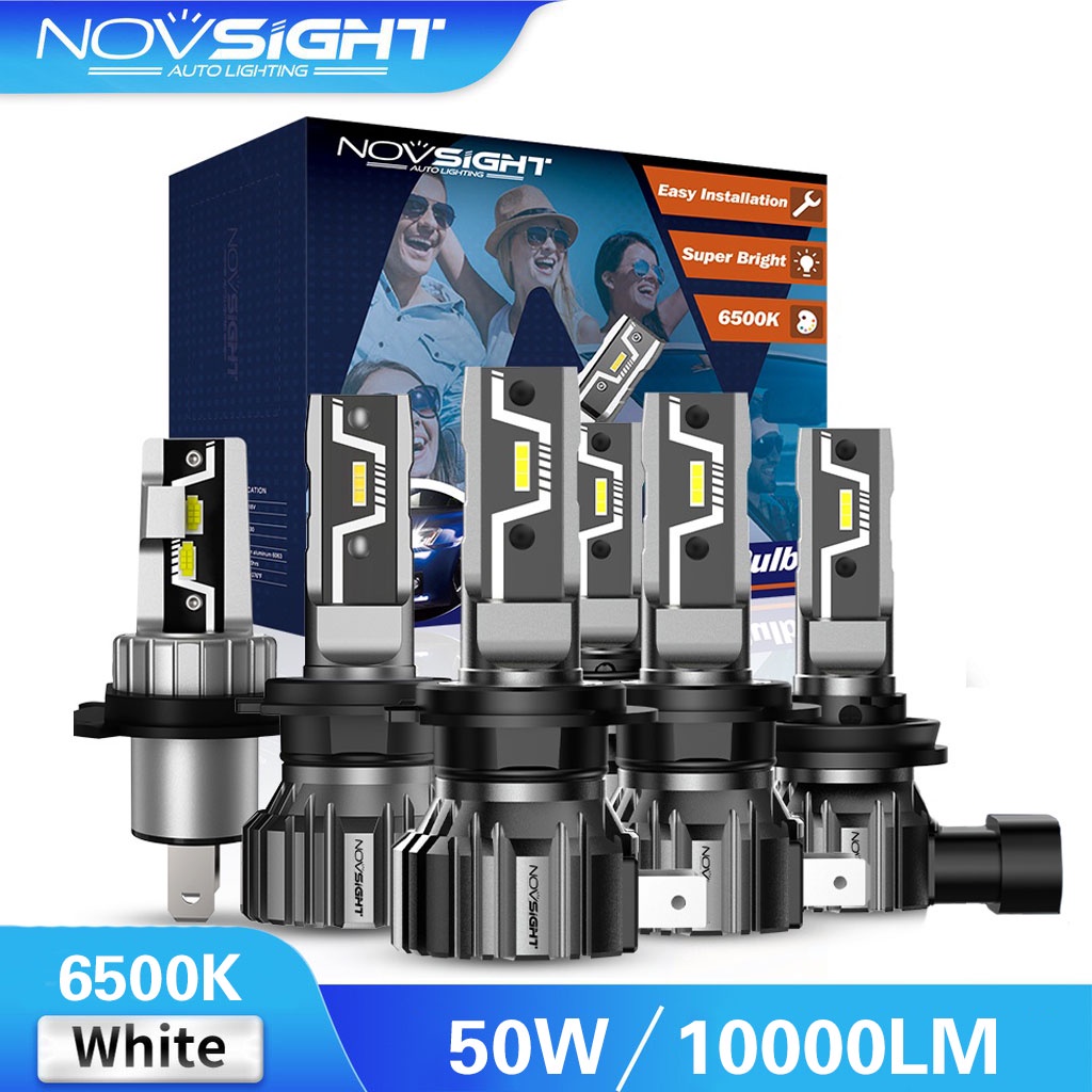 NOVSIGHT N57 Car Headlight Bulb H4 H119005 HB3 50W 10000LM Lampu 6500K Lampu Kabut Putih