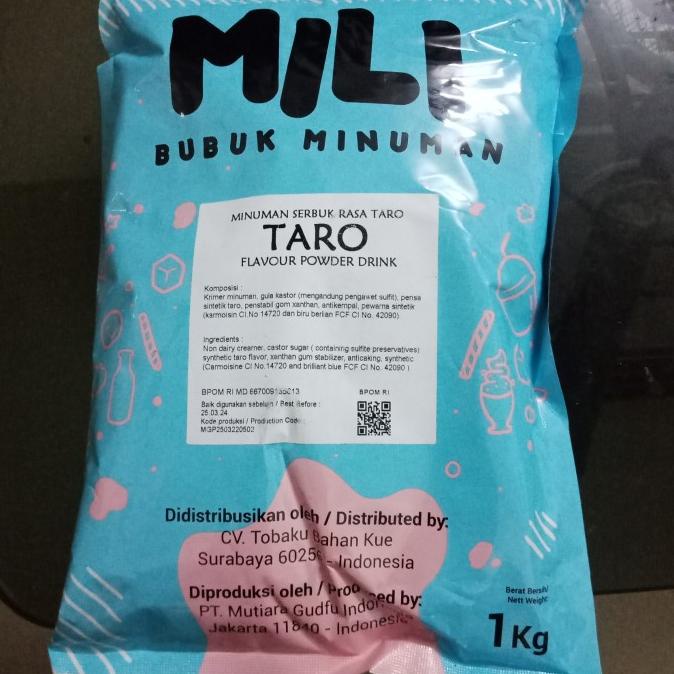 

Mili minuman blend, drink powder Taro, bubuk minuman milkshake 1kg