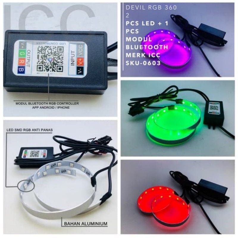 0DEVIL Eye LED RGB 360 MODUL CONTROLLER APP BLUETOOTH 2 PCS LED 1 PCS MODUL
