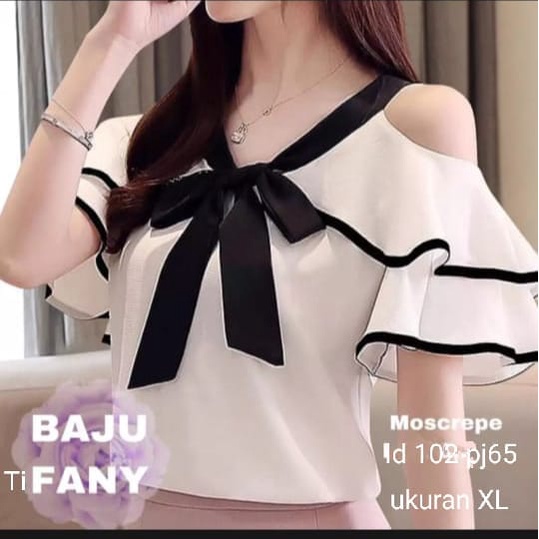 MGC Blouse Tifany Wanita / Atasan Wanita Import / Atasan Wanita Termurah  Pilihan Warna Merah Dusty Cream  dan Putih