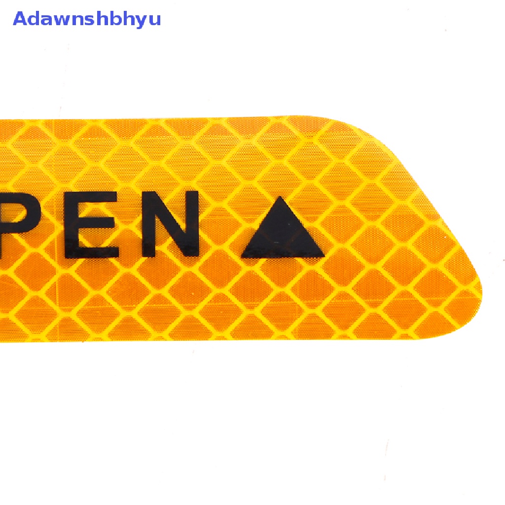 Adhyu 1PC Stiker Pintu Mobil Safety Warning Mark OPEN High Reflektif Sticker ID