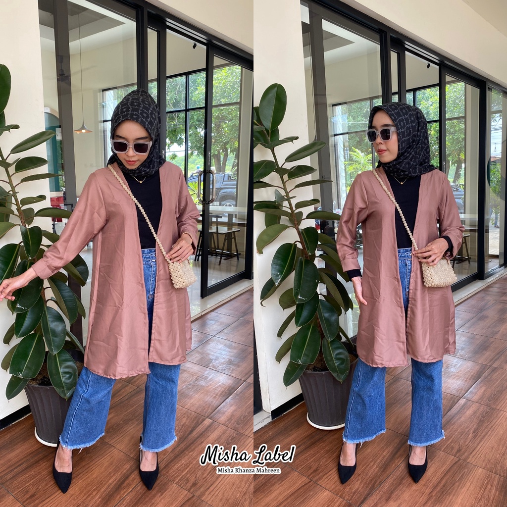 CARDIGAN OUTER WANITA BASIC POLOS PREMIUM By MISHA LABEL / Cardigan / Outer / Basic Polos / Bahan Shakila / Fora Outer