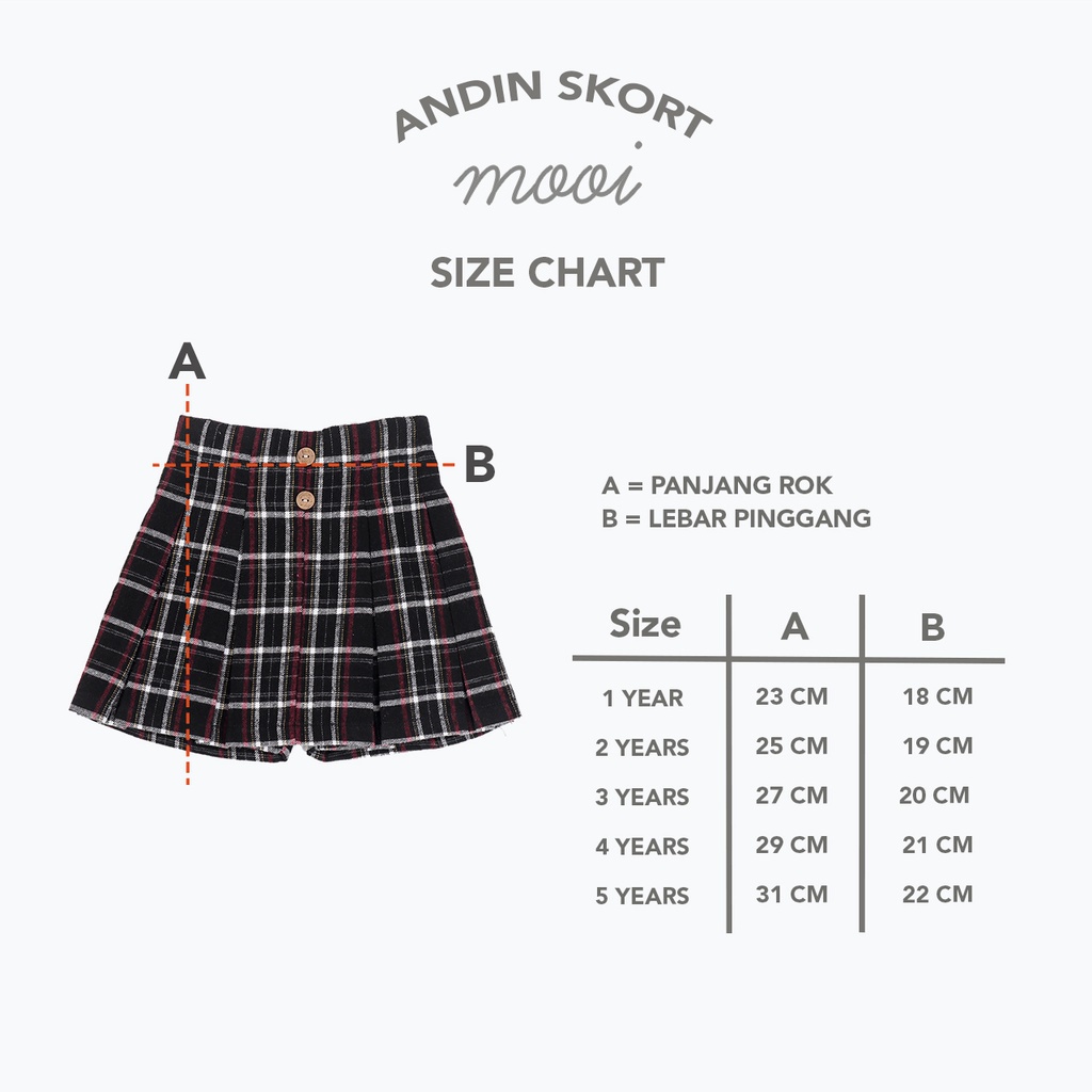 Rok Anak Perempuan Flanel Mooi Andin Skort 1-5 Tahun