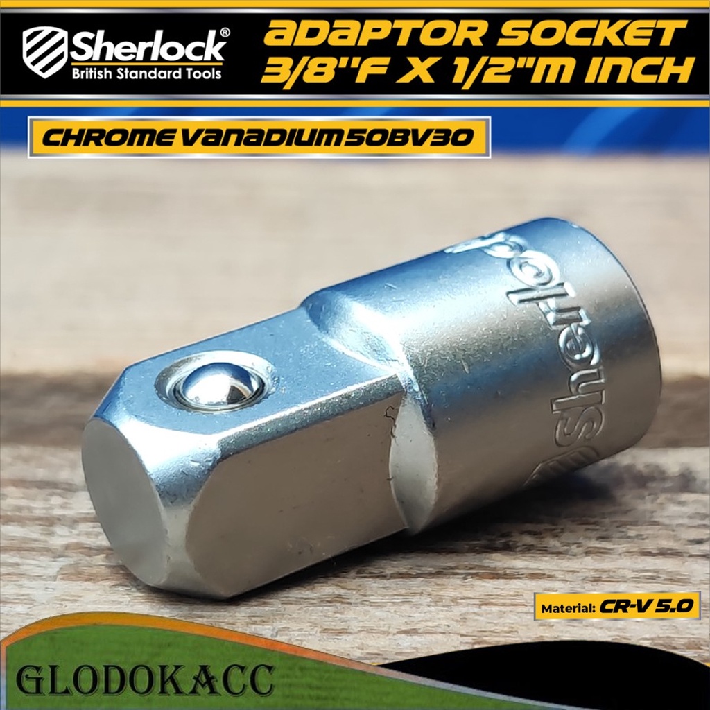 Adaptor Socket 3/8&quot; F x 1/2&quot; M inch Sherlock Sambungan Konversi Socket