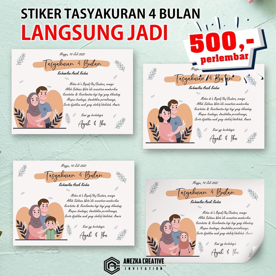 stiker tasyakuran kehamilan 4 bulan