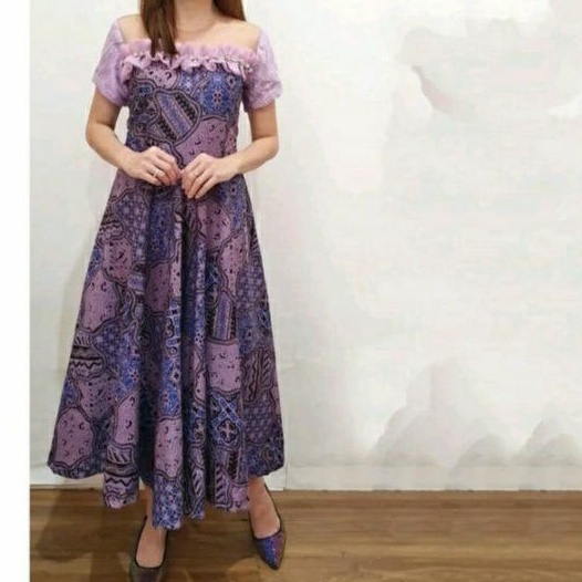 DRES BATIK WANITA TERBARU / DRES BATIK WANITA UNGGU / DRES BATIK MODERN