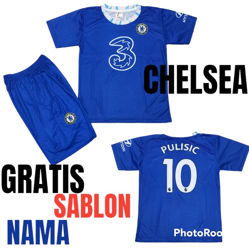 SETELAN JERSEY CHELSEA UNTUK ANAK UMUR 5-12THN/ BAJU BOLA ANAK LAKI LAKI/