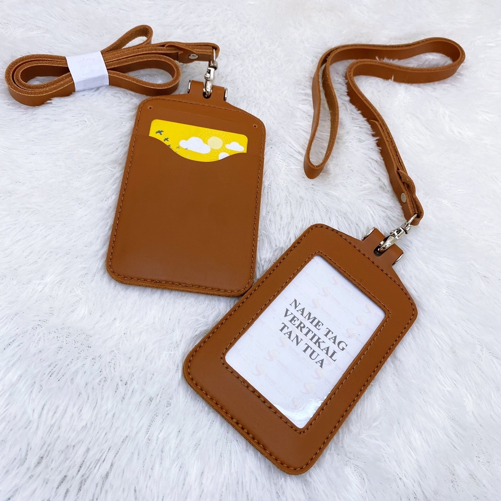 

HJK ID CARD GANTUNGAN KARTU NAME TAG CARD HOLDER KULIT MURAH BAGUS SS74