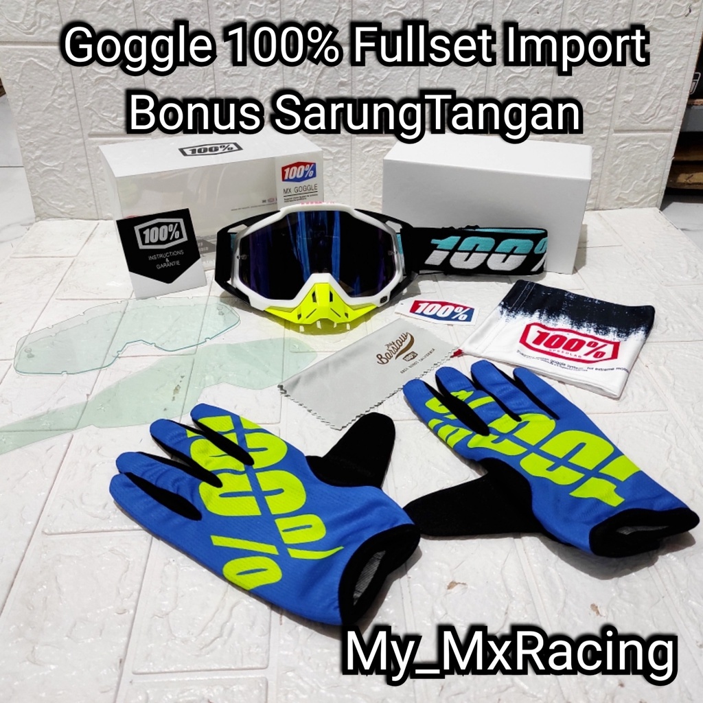 kacamata goggle trail sunmori fullset import dengan kualitas premium BONUS sarung tangan kacamata goggle trail cross terlaris fullset 005 BISA COD