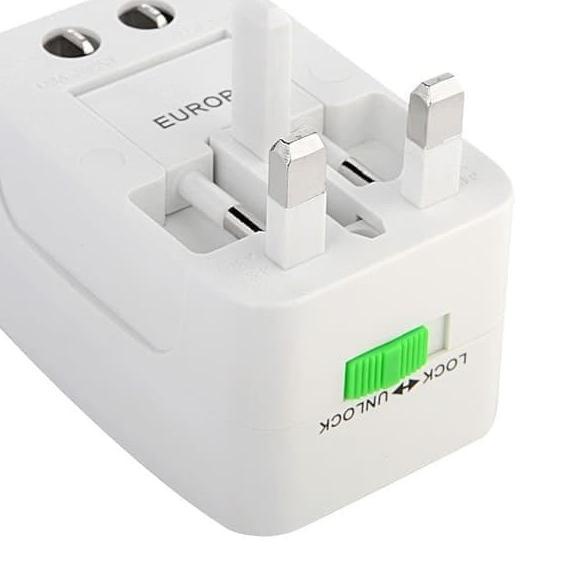 Travel Adaptor internasional colokan listrik universal steker all in1 EU AU UK US Plug multifungsi Colokan Stop Kontak