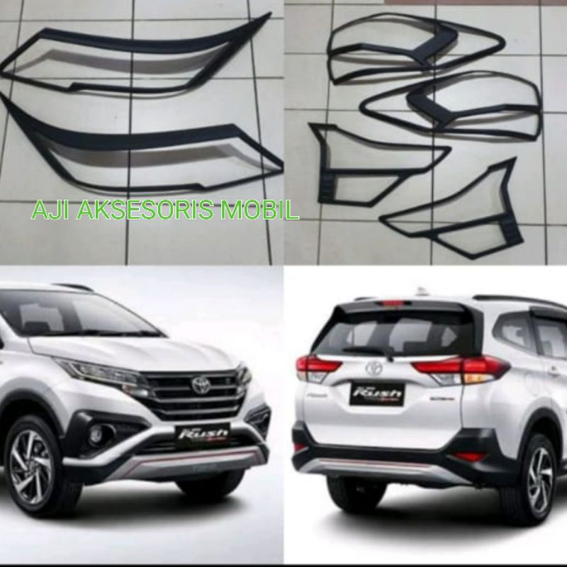 GARNISH LAMPU RUSH 2018-2021 HITAM COVER LIST LAMPU RUSH