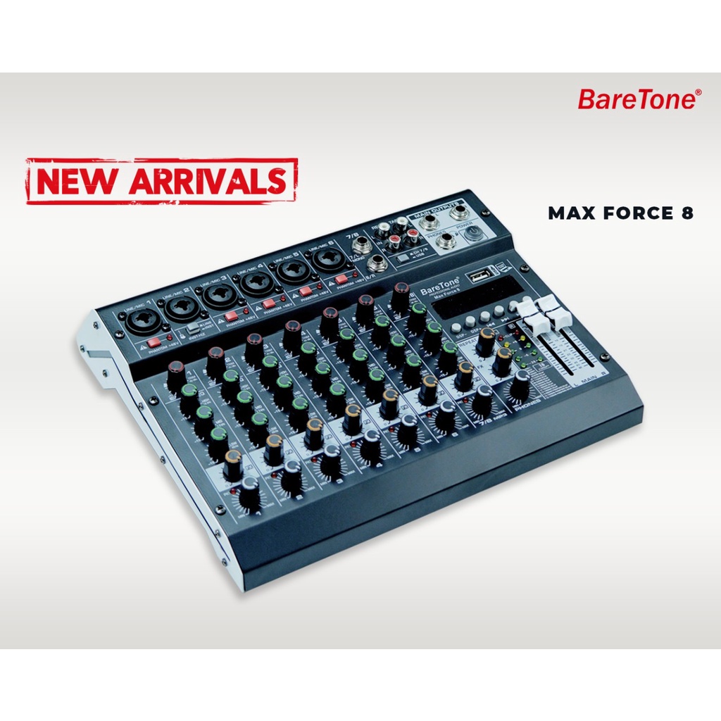 Mixer Audio BareTone Max Force 8 - Professional MIxer  8 channel