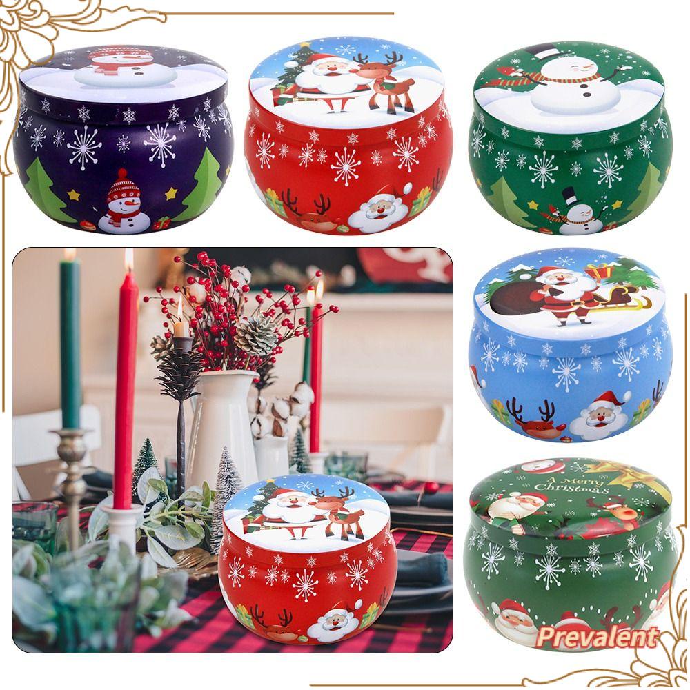 Preva Christmas Iron Box Mini Scented Tin Jars Candy Tin Pot Lilin Aromaterapi