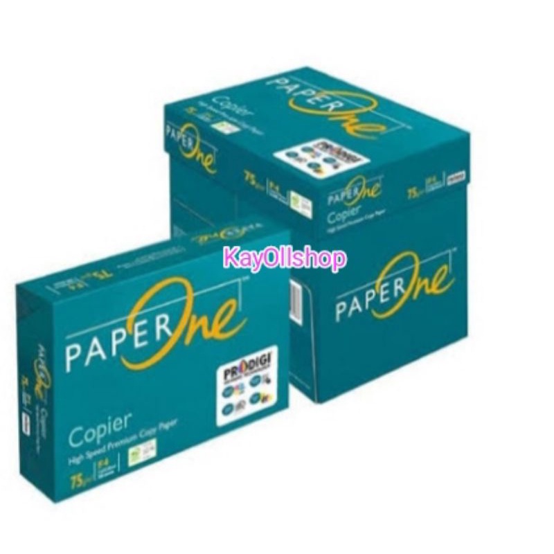 

Kertas HVS PAPER ONE F4 Copier 75 GR GSM Fotocopy Folio PO 1 DUS 5 Rim