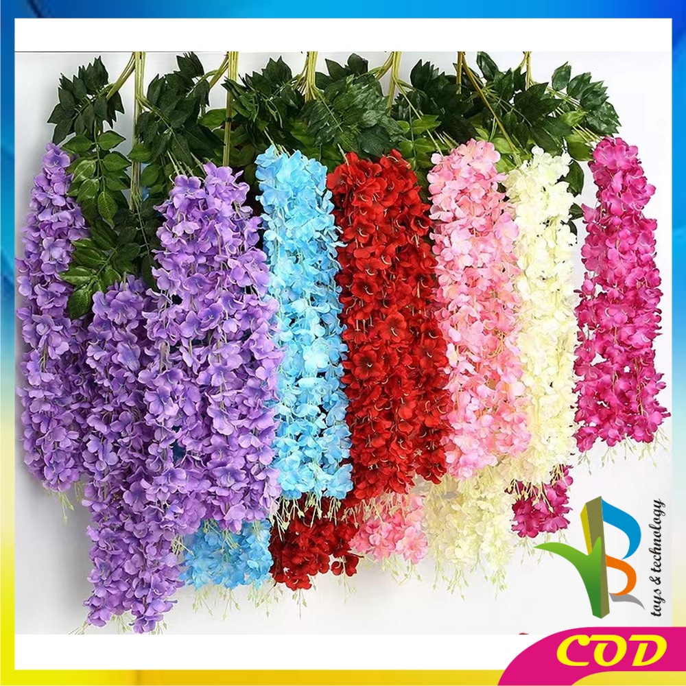 RB-C745 Bunga Hias Wisteria Ornamen / Bunga Artificial Wisteria Gantung Tanaman Bunga Rambat Hias Dekorasi Pesta Rumah Cafe Ruangan Lamaran