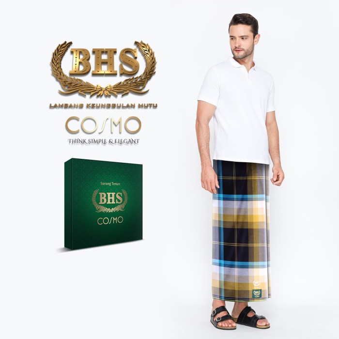 Sarung BHS Cosmo Kombinasi Warna Kuning Biru