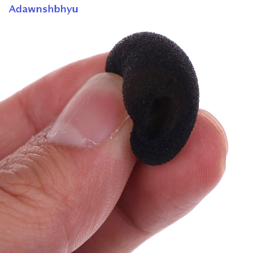 Adhyu 10pcs Headset Mikrofon Hitam Kecil Praktis Kaca Depan Spons Busa Mic Cover ID