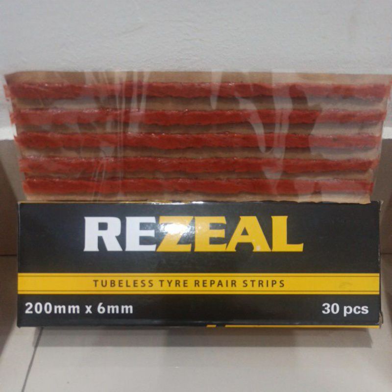 REZEAL KARET BAN TUBELESS CACING TUBELESS 1 BOX ISI 6 LEMBAR (30 BATANG)