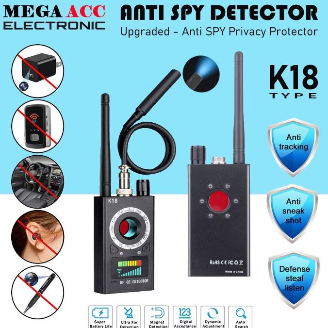 RF Signal Detector Anti Spy Detector Camera K18 Audio Bug Finder GPS