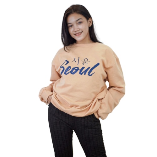 Promo Baju atasan wanita terbaru Sweater Wanita SEOUL Crewneck