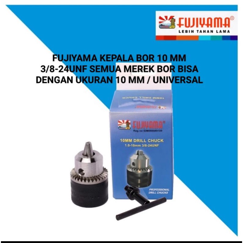 fujiyama kepala bor 10 mm 3/8-24unf / kepala mesin bor 10 mm merek FUJIYAMA