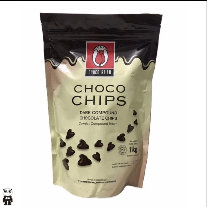

TULIP COKLAT CHIPS DARK 1KG KEMASAN ZIPLOK, TAHAN BAKAR DALAM OVEN KHUSUS INSTANT KURIR