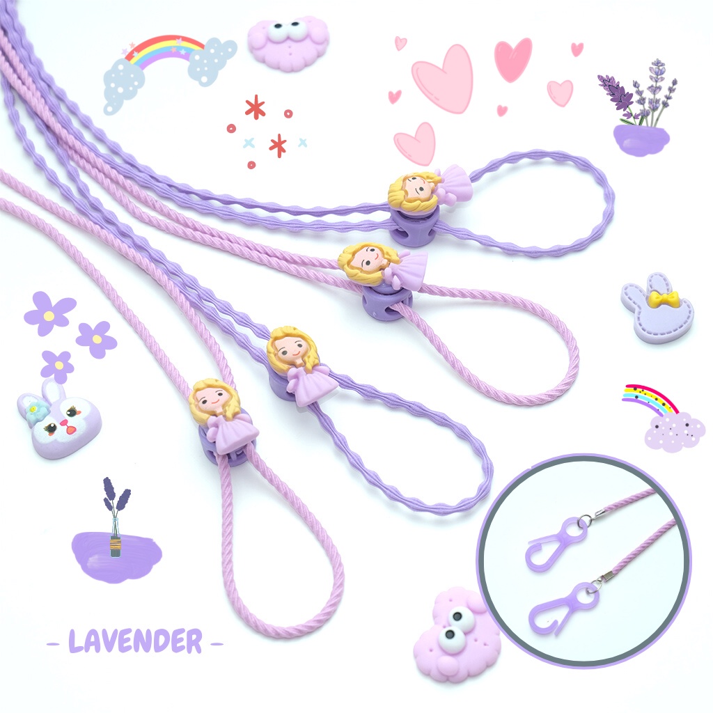 KALUNG CLAY STRAP MASKER MASKER ANAK DEWASA || STRAP MASKER HIJAB STRING Karakter boneka BTS