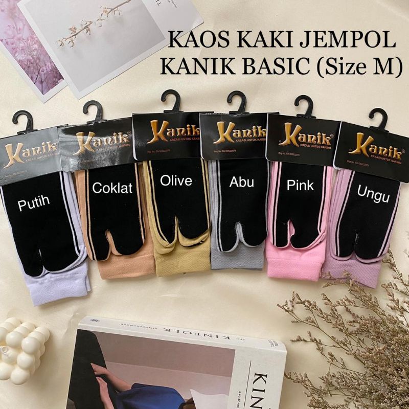 Kanik Basic Jempol Kaos Kaki Kanik basic polos telapak hitam telapak polos  slimfit size M L