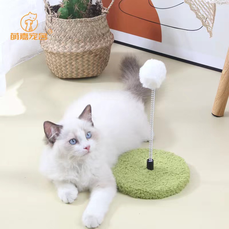 Pet' oPedia  Cat Toy Spring Ball Mainan Hewan Peliharaan Platform Lompat DIY Tiang Menggaruk Kucing